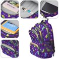 thumbnail image 4 of Dinosaur and Planet Purple Pattern Backpack for School, Cute School Bag with Adjustable Shoulder Straps and Padded Back, 16.9"x12.6"x5.9", 4 of 5