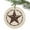 Beige, variant on Vintage Western Star Christmas Ceramic Ornament 2025,3" Round Xmas Tree Hanging Accessories with Gold Ribbon