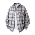 thumbnail image 2 of Men's Plaid Flannel Button‑Down Shirt, Loose Fit Long Sleeve Casual Shirt Jacket for Daily Work Travel, XS‑2XL, 2 of 13