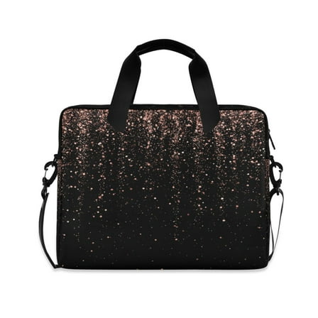 16" Laptop Tote Bag Laptop Sleeve Case Computer Briefcase for Work & Travel Rose Gold Glitter