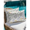 thumbnail image 3 of Outdoor Pillows Waterproof, Farmhouse Summer Floral Bedding Throw Pillows with Insert for Couch Sofa Bed, Spring Botanical Leaves 12x20 Inch Pillowcases Decorative Camping Patio Pillow Set of 1, 3 of 7