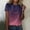 Purple, variant on Womens Casual T-Shirt Crew Neck T-Shirts Gradient Printed Loose Fit Short Sleeve Blouses Fall Summer Fashion Clothes
