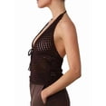 thumbnail image 3 of Haut de Maillot de Bain Crop Top Crocheté à Nouer devant Col Halter Couleur Café S, 3 of 6