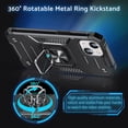 thumbnail image 2 of Designed for iPhone 14 Case, Military Grade Protective Phone Case Cover with Enhanced Metal Ring Kickstand [Support Magnet Mount] Compatible with iPhone 14 6.1, Black, 2 of 5