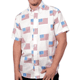 thumbnail image 1 of Blackout Button Downs Men's Short Sleeve USA Beer Pong Flag Shirt, 1 of 2