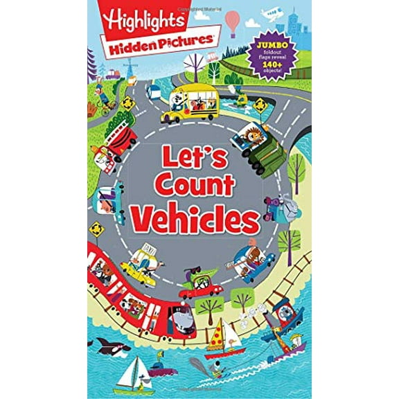 Pre-Owned Hidden Pictures Lets Count Vehicles Highlights Foldout-Fun Puzzle Books Paperback