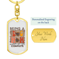thumbnail image 3 of Being A Dog Mom Stainless Steel or 18k Gold Premium Swivel Dog Tag Keychain, 3 of 8