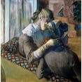 thumbnail image 2 of Degas, Edgar 26x26 Black Ornate Wood Framed with Double Matting Museum Art Print Titled - At The Milliners, 2 of 4