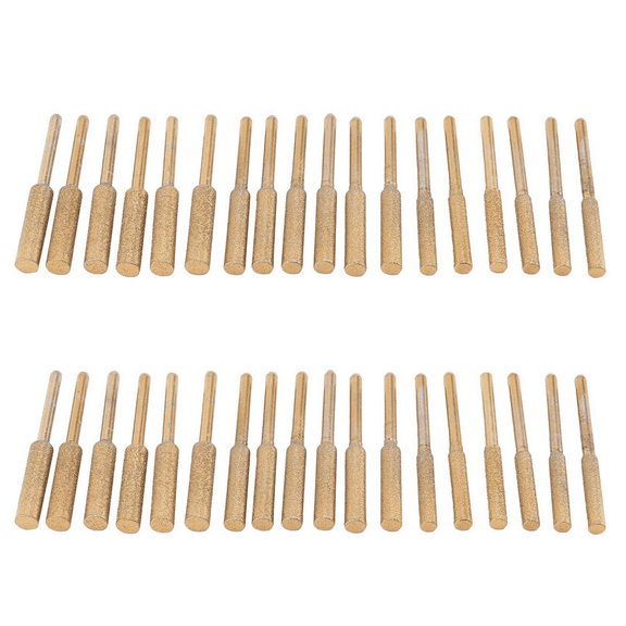 36Pcs High Hardness Diamond Chainsaw Sharpener- Titanium Plated Burr Stone File,Diamond Sharpening Wheels Chainsaw File