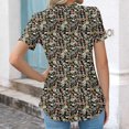 thumbnail image 4 of ZQUUVOU Women's T-Shirt Printed Floral Round Neck Casual Short Sleeved Blouse D-Brown (2XL), 4 of 6
