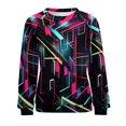 thumbnail image 7 of Sweatshirt For Womens Crewneck Geometric Lattice Hoodies Teen Girls Cute, 7 of 7
