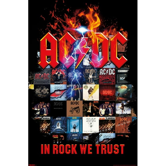 AC/DC - In Rock We Trust Collage Wall Poster, 22.375" x 34"