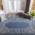 thumbnail image 2 of Safavieh Courtyard Cooper Botanical Indoor/Outdoor Area Rug, Blue/Natural, 2'7" x 5', 2 of 14