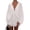 White, variant on Women'S Dress Deep V-Neck Long Sleeve Waist Tie Ruffle Mini Swing Dresses Emerald S