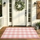thumbnail image 5 of Alfombra de cuadros Primavera Verano 40x60 cm Mezcla de algodón Felpudo para puerta principal Interior Exterior Lavable Decoración de entrada y porche, 5 of 8