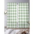 thumbnail image 3 of Sheer Curtain Panels Sage Green Rod Pocket Voile Window Curtains Green Buffalo Check Plaid Window Treatments Ligh Filtering Privacy Curtain Drapes for Bedroom Living Room 2 Panel Set 108 Inch Length,, 3 of 9