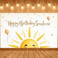 thumbnail image 6 of Golden Stars Banner Pink Hearts Sunshine Birthday Display Orange Balloons Smiling Sun Birthday Backdrop for Birthday Party Kids Party Photo Shoot, 6 of 9