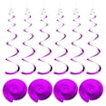 thumbnail image 1 of 18uds Oscuro Púrpura Fiesta Colgante Doble Tira Colgante Decoraciones Plástico Techo Serpentinas Fiesta Decoraciones para Cumpleaños Fiesta con Colgar Etiqueta Cuerda, Gancho, 1 of 7