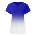 thumbnail image 5 of Patlollav Womens Print Casual Gradient V-Neck Short Sleeve Loose T-Shirt Tops, 5 of 6