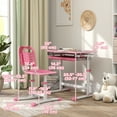 thumbnail image 3 of Qaba Ensemble Bureau et Chaise pour Enfants à Hauteur Réglable avec Plateau Inclinable, Rose, 3 of 9