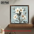 thumbnail image 2 of 8x8 Inch Rustic Vintage White Floral Wall Art with Golden Reclaimed Wood Frame - Handcrafted Recycled Wood Home Decor for Living Room, Office, Desk - Easy Installation, Perfect Housewarming Gift, 2 of 9