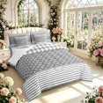 thumbnail image 2 of Manfei Modern Checkered 7pcs Queen Bedding,Minimalist Polka Dot Bedding Comforter Set Queen,Gray,Reversible, 2 of 7