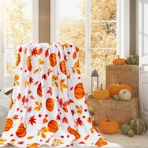 Fall Maple Leaf Throw Blanket Autumn Leaf Blanket Autumn Thanksgiving Decor Super Soft Flannel Throw Blanket Lightweight Fluffy Plush Fuzzy Bed Blanket for Bedding Sofa and Travel 50"X59.6"
