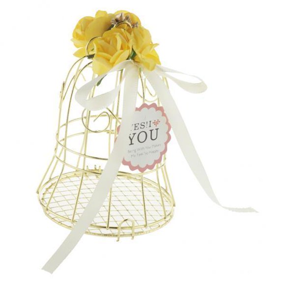 2xGold Iron Bell Wedding Tin Bar Caja De Dulces De Metal Fiesta De Cumpleaños Favores F Sunnimix Bar de lata de boda