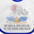 thumbnail image 3 of Inktastic My Oma and Opa Love Me to the Moon and Back Elephants Boys or Girls Baby Bib, 3 of 3