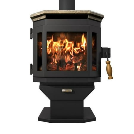 MF Fire Satin Black Catalyst Wood Stove with Soapstone (Best Soapstone Wood Stove)