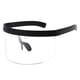 thumbnail image 4 of Gafas de sol de visera de gran tamaño con parte superior plana y lentes monocromáticas espejadas, gafas de verano UV4 Claro, 4 of 9