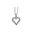 thumbnail image 4 of Natural Accent Blue Sapphire and Accent Diamond Heart Pendant Necklace in Sterling Silver with Chain, 4 of 6