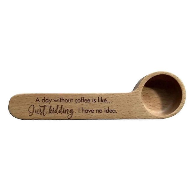 Coffee Measuring Scoop 2-in-1 Wood Engraved Coffee Scoop And Bag Clip Coffee Spoon 1