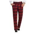 thumbnail image 2 of Edvintorg Plaid Pants For Men Work Casual Clearance Men's Printing Personalized Pants Pocket Button Suit Pants Leggings Pants With Pockets, 2 of 6