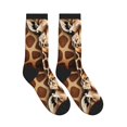 thumbnail image 4 of Women's Men's Dark Giraffe Print Colorful Novelty Pattern Crew Athletic Socks, 4 of 7