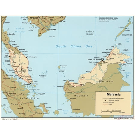 Political Map of Malaysia Poster - Southeast Asia Regional Wall Art | Gift Ideas ?Poster Paper?