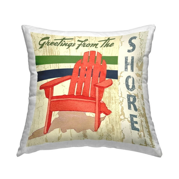 Stupell Industries Greetings From Shore Decorative Printed Throw Pillow Design by Andrea Tachiera
