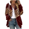 thumbnail image 5 of Winter Clearance Deals PITAUCE Womens Zip Up Plush Color Block Stitching Sherpa Flannel Winter Jacket Coat Warm Fleece Blanket Jackets with Hood for Women Wine L, 5 of 7