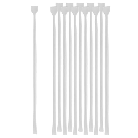 12PK Lab Stirring Rods - Spatula Ends - Policeman Stir Rods - Cocktail Stirrers - Polypropylene Plastic - Eisco Labs