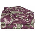 thumbnail image 1 of Impressions de Luxor Treasures FLATWSH PAPR Ensemble de Deux Feuilles de Flanelle de Coton Paisley&44; Violet, 1 of 1