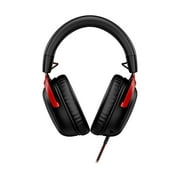 HyperX Cloud III – Wired Gaming Headset, PC, PS5, Xbox Series X|S, Angled 53mm Drivers, DTS Spatial Audio, Memory Foam, Durable Frame, Ultra-Clear 10mm Mic, USB-C, USB-A, 3.5mm – Black/Red