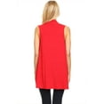 thumbnail image 2 of Women's Sleeveless Open Front Cardigan Lightweight Solid Drape Vest, 2 of 5