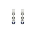 thumbnail image 4 of 0.48 ct Lever-Back Hoop Earrings for Women | 2.8mm Round Cut Simulated Blue Sapphire | 18K White Gold, 4 of 5