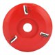 thumbnail image 4 of Wood Carving Disc 3 Teeth Red Curved Wood Carving Coffee Table Tea Table Angle Grinder Triangle Carving Disc, 4 of 5