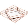 Koyal Wholesale Rose Gold Glass Mirror Square Trays Vanity Set of 2, Decorative Mirrored Trays for Coffee Table, Bar