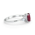 thumbnail image 2 of Art Deco Oval Wedding Ring Marquise Simulated Ruby CZ 925 Sterling Silver Size 9, 2 of 5