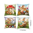 thumbnail image 3 of AZXY Easter Throw Pillow Covers 18x18 Set of 4, Bunny & Egg Decorative Pillowcases, Soft Flock Fabric Pillow Covers for Couch Sofa Living Room Bedroom Spring Easter Home Decor, 3 of 6