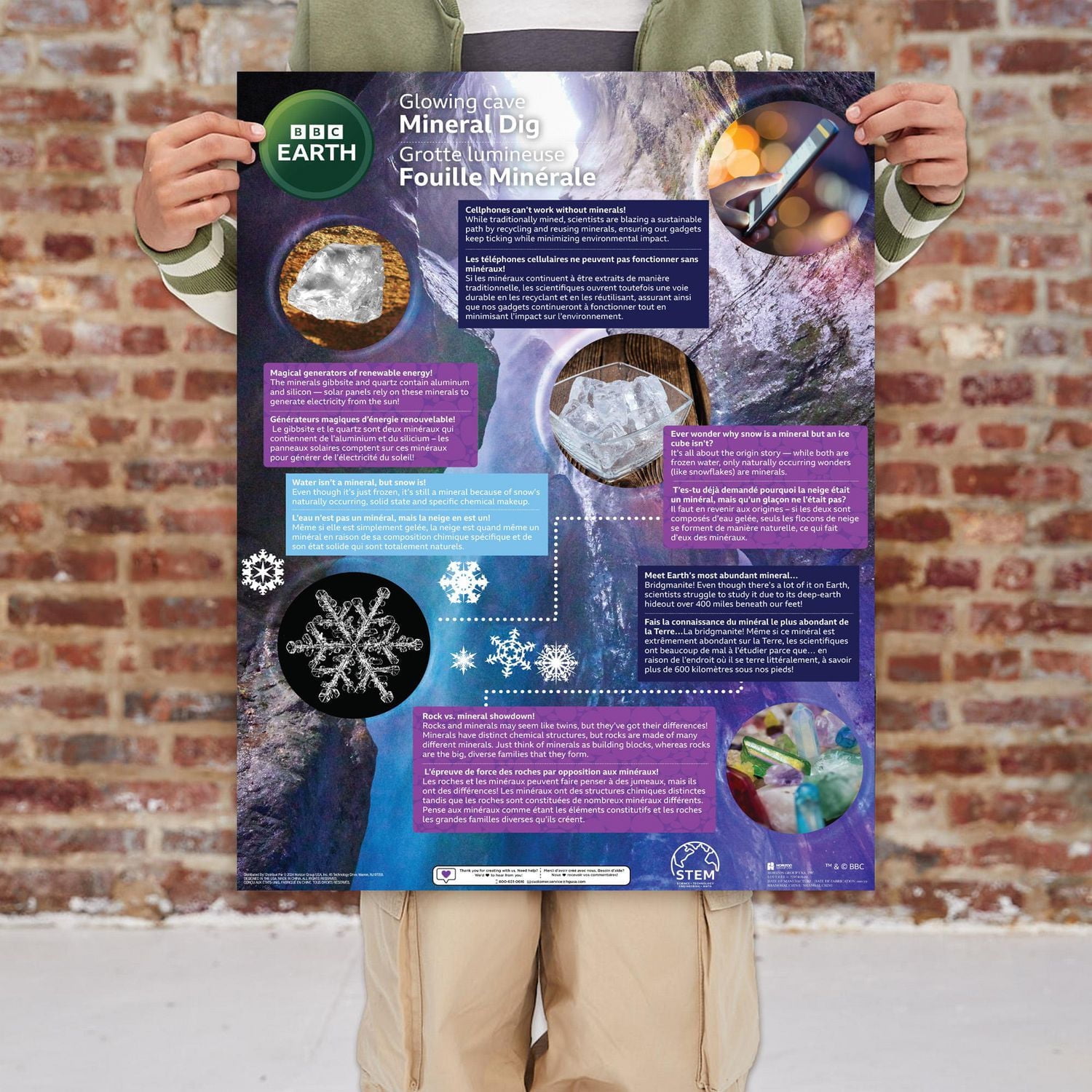 BBC Earth Fouille de minéraux fluorescents dans une grotte Kit d'excavation minérale