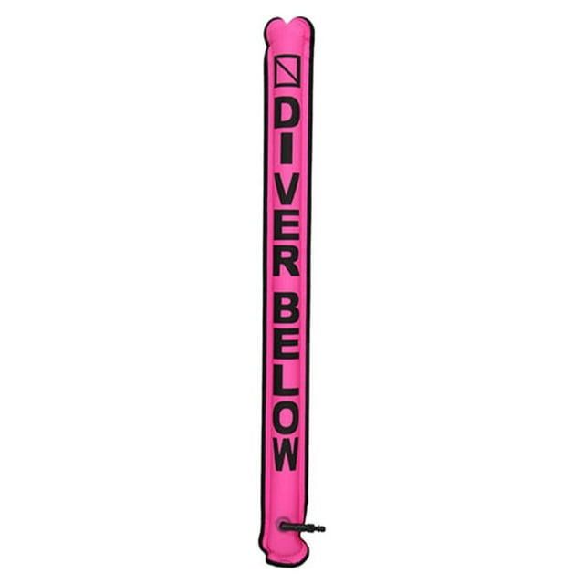 QualitChoice -Preuve Bouée Signal Tube Professionnel Inflation Robuste Saucisse Équipement Gonflable Marqueurs de Surface de Plongée Fluorescent Rose 1.2M * 15cm