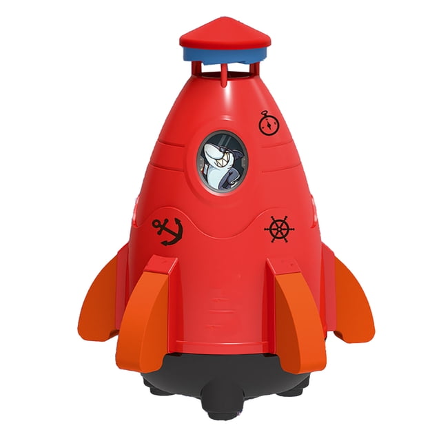 Jouet Fusée Arroseur, Fusée Spatiale Volante Arroseur en Plastique pour Jardin Bleu,Blanc,Rouge